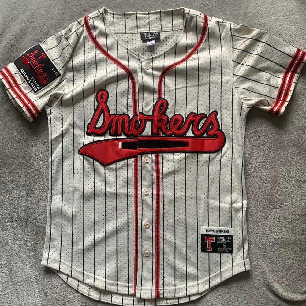 Ebbets Field Flannels Minor League Jersey. Tampa Smokers 1919-1954 . Small.
